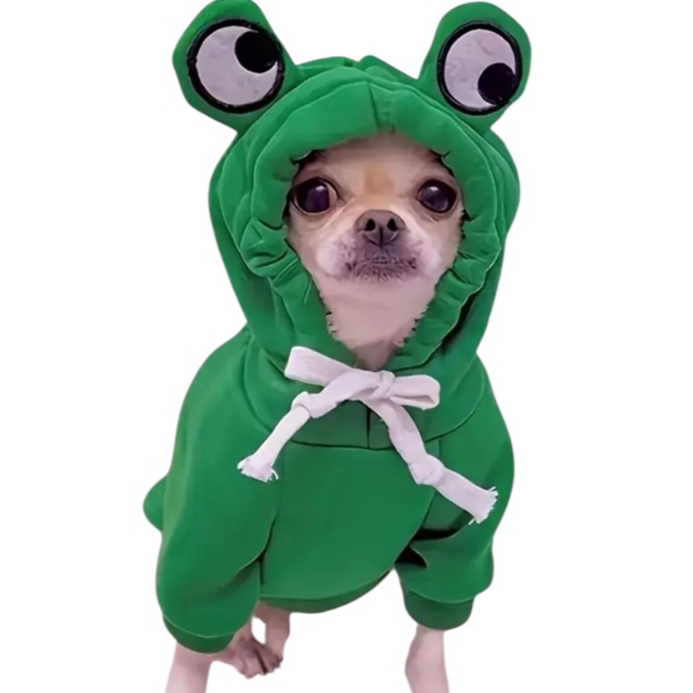 Dog hoodie  - frog - Medium NWT